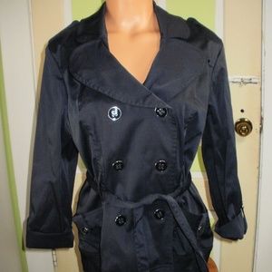 MARINA LUNA SHORT TRENCH COAT DOUBLE BREASTED BELT